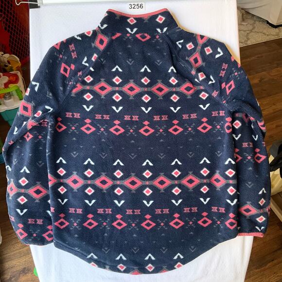 Sonoma Women Long Sleeve Handwarmer Half Button Up Sweatshirt size L,Blue & Pink - Picture 8 of 8